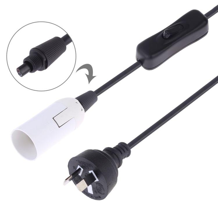 E14 Wire Cap Switch Lamp Holder Chandelier Power Socket with 1.2m Extension Cable, AU Plug(White)