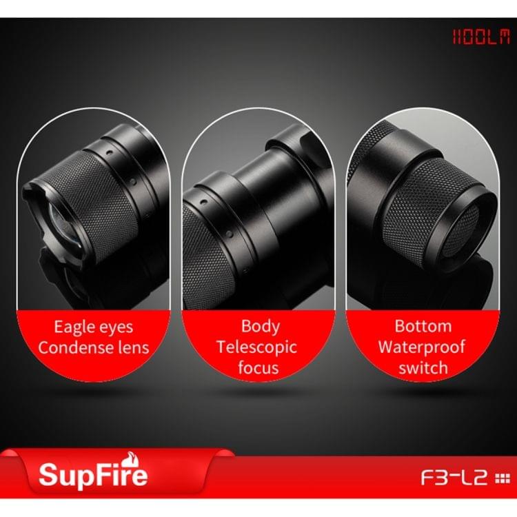 SupFire F3-L2 CREE XML2 10W Water Resistant Strong LED Flashlight