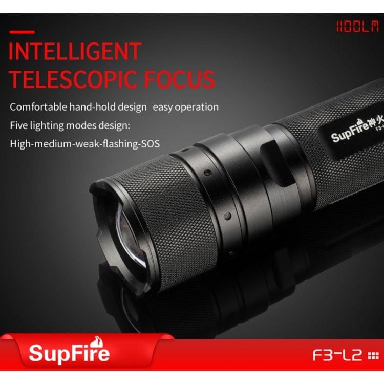 SupFire F3-L2 CREE XML2 10W Water Resistant Strong LED Flashlight