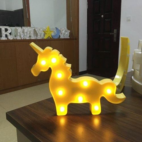 Creative Unicorn Shape Warm White LED Decoration Light