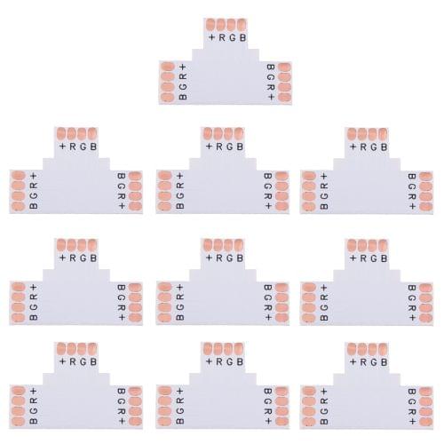 10 PCS 10mm 4 Pin T Type Connector FPC Board for RGB SMD 5050 LED Strip