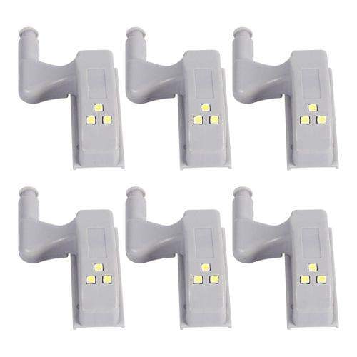 6 PCS YWXLight Induction Wardrobe Closet Inner Hinge Light Door Clip LED Night Light (Warm White)