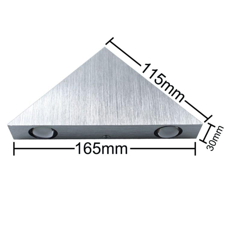 3W Aluminum Triangle Wall Lamp Home Lighting Indoor Outdoor Decoration Light, AC 85-265V(Red Light)