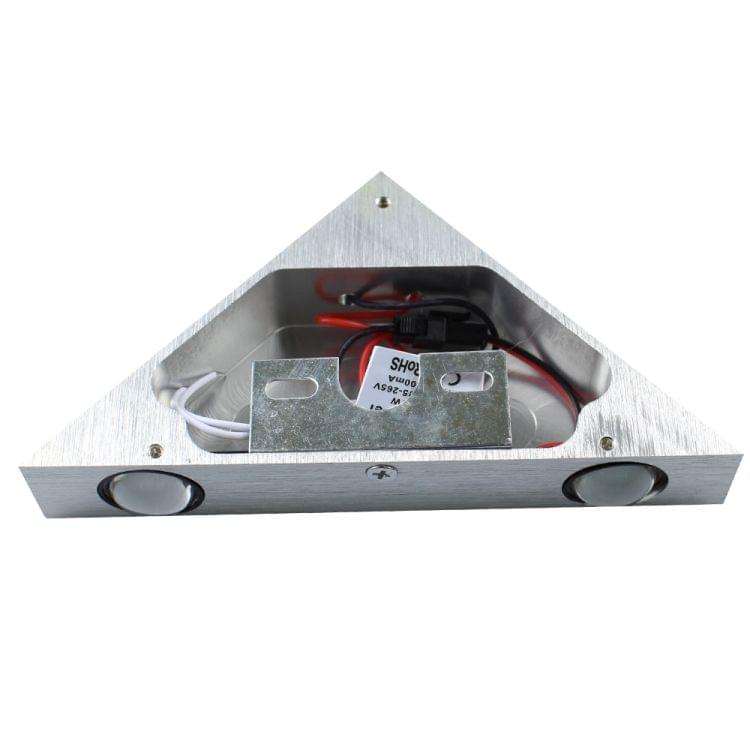 3W Aluminum Triangle Wall Lamp Home Lighting Indoor Outdoor Decoration Light, AC 85-265V(Red Light)