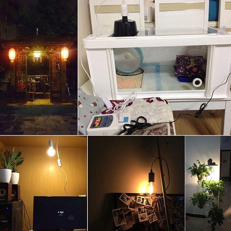 E27 Wire Cap Switch Lamp Holder Chandelier Power Socket with 1.5m Extension Cable, Big UK Plug(Black)