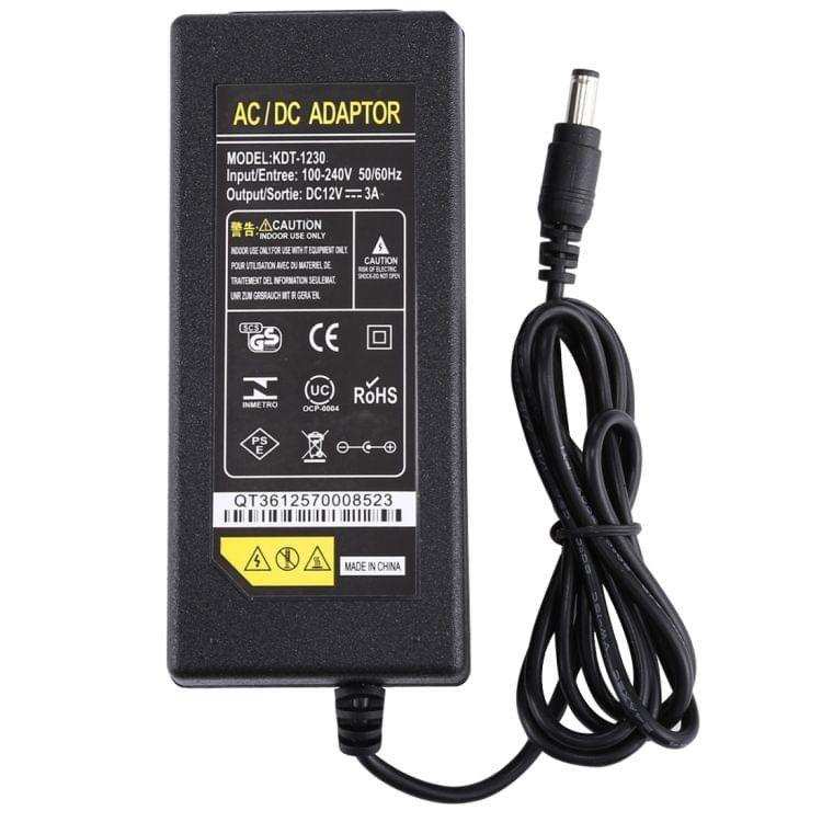 AU Plug 12V 3.0A Portable Power AC Adapter for LED, Output Tips: 5.5 x 2.5mm