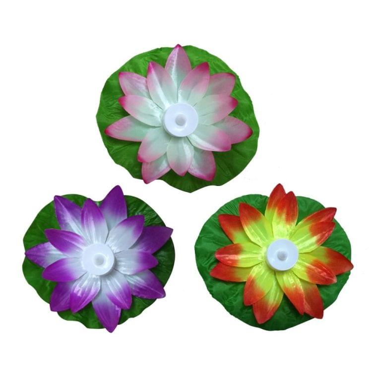 3 Color LED Flood Light Artificial Lotus Floating Flower Shape Lamps For Outdoor Swimming Pool Wishing Party(Yellow)