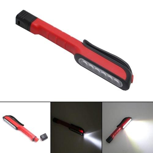 3W Multifunction LED Torch Light Pen Clip Flashlight Work Handy Flashlight(Red)