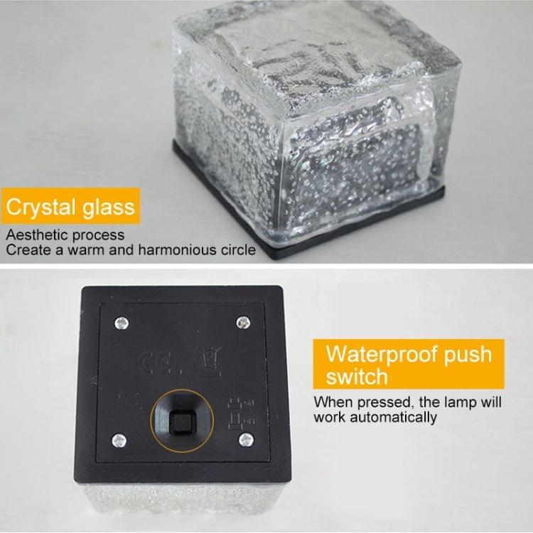 IP68 Waterproof Solar Powered Tempered Glass Outdoor LED Buried Light Garden Decoration Lamp with 0.2W Solar Panel(Red Light)