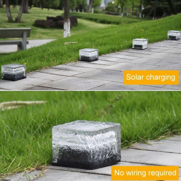 IP68 Waterproof Solar Powered Tempered Glass Outdoor LED Buried Light Garden Decoration Lamp with 0.2W Solar Panel(Red Light)