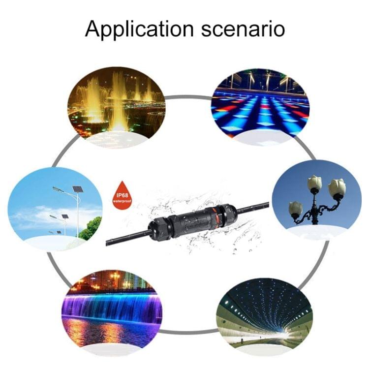 XY-16 IP68 Waterproof 3 Pin Straight Cable Connector