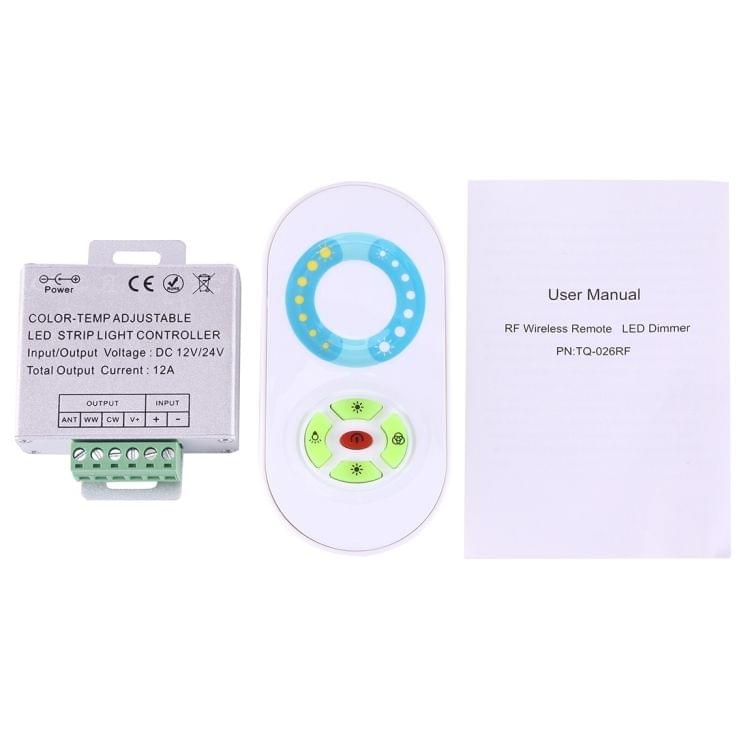 SX-026RF Double Channels RF Wireless LED Strip Controller with 5 Keys Half-touch Remote Control,  DC 12-24V