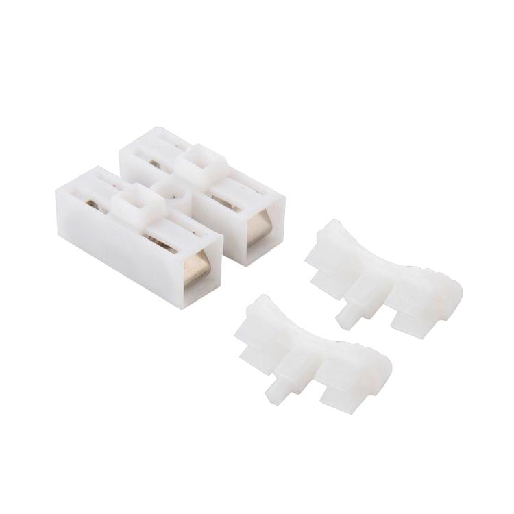 100 PCS 2 Way Push Quick Cable Connector Terminal Wiring Terminal 220V 2A(White)