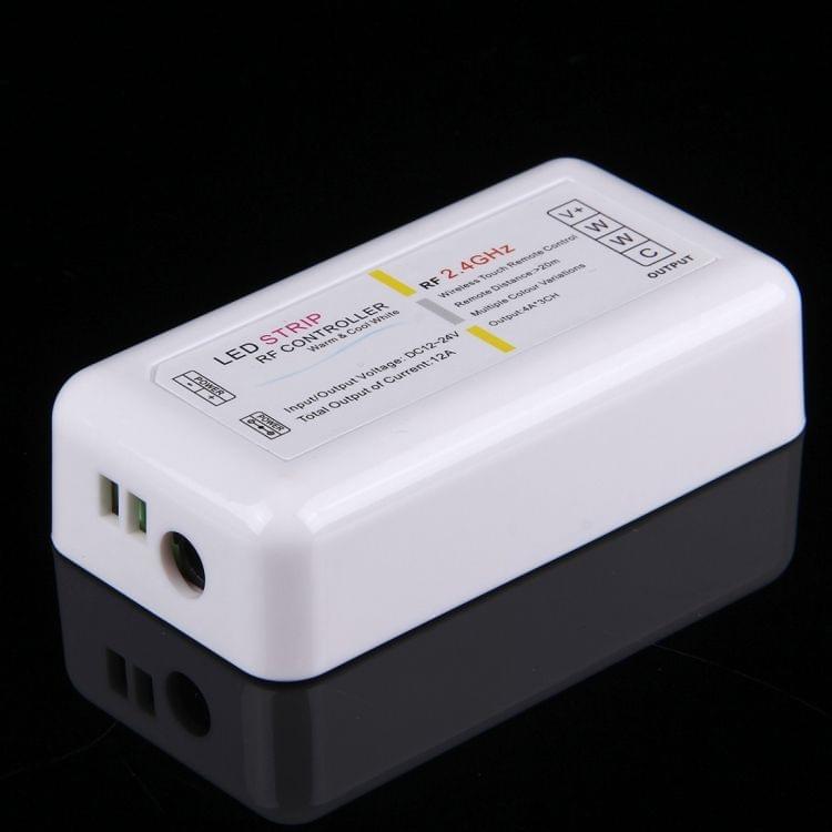 S302 Dual Channels  2.4GHz RF Wireless LED Strip Controller with Wall Mount, Half-touch, 5 Keys, DC 12-24V 18A
