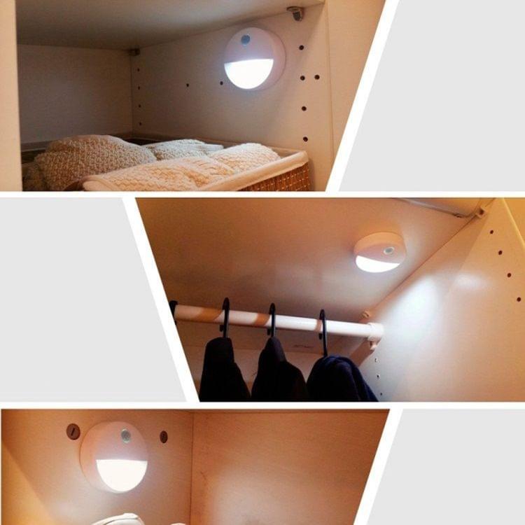2 LEDs PIR Motion Sensor LED Novelty Lighting Sensitive Wall Ceiling Nightlight Cabinet Hallway Pathway Lamp(Warm White)