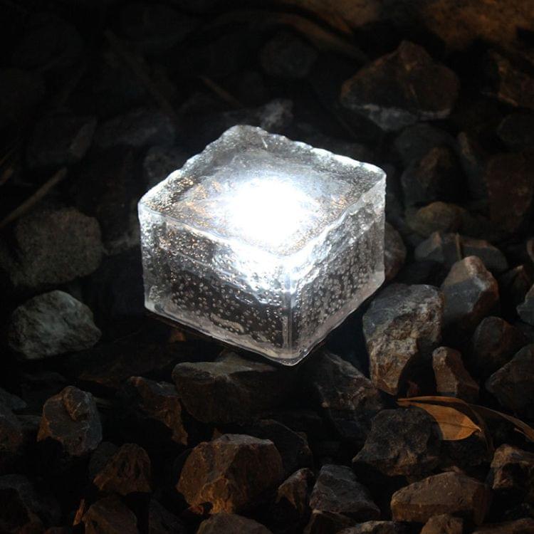 IP68 Waterproof Solar Powered Tempered Glass Outdoor LED Buried Light Garden Decoration Lamp with 0.2W Solar Panel(White Light)