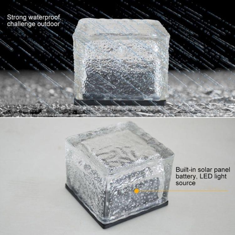 IP68 Waterproof Solar Powered Tempered Glass Outdoor LED Buried Light Garden Decoration Lamp with 0.2W Solar Panel(White Light)