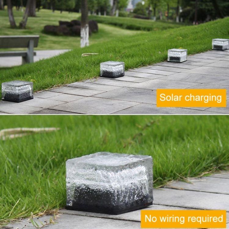 IP68 Waterproof Solar Powered Tempered Glass Outdoor LED Buried Light Garden Decoration Lamp with 0.2W Solar Panel(White Light)