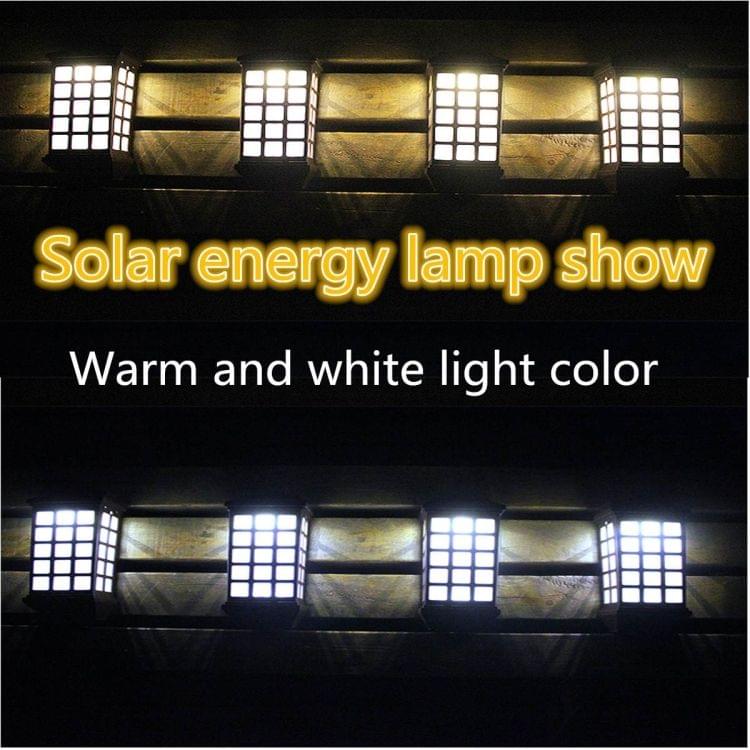 Extended Outdoor Solar Wall Lamp IP65 Waterproof Courtyard Garden Villa Wall Fence Stair Light(White Light)