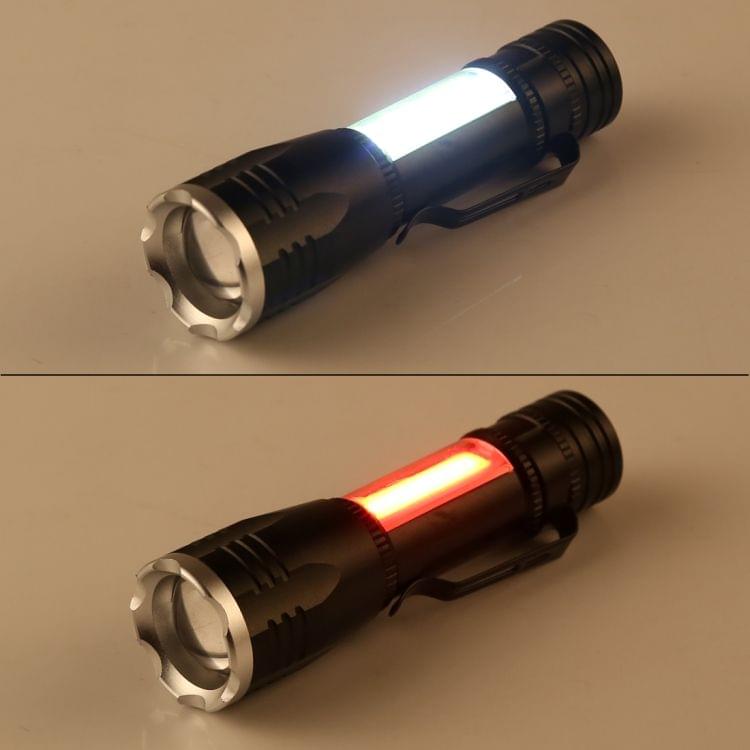 B01 5W Aluminum Alloy Zoom XPE + COB LED Flashlight with 4-Modes
