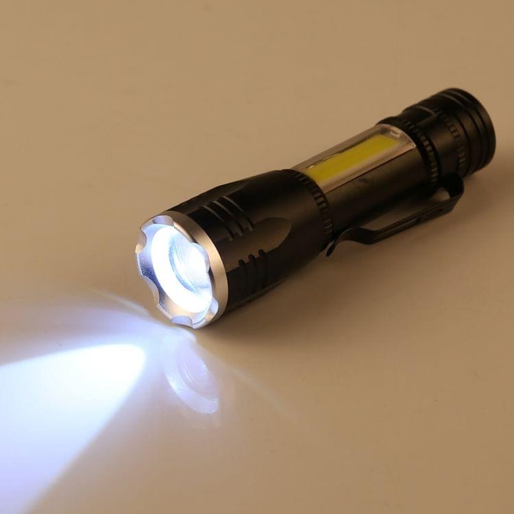 B01 5W Aluminum Alloy Zoom XPE + COB LED Flashlight with 4-Modes