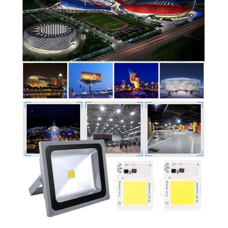 2 PCS 20W 2800-6000K High Power Brightness COB Chips LED Light Beads, AC 220V (White Light)