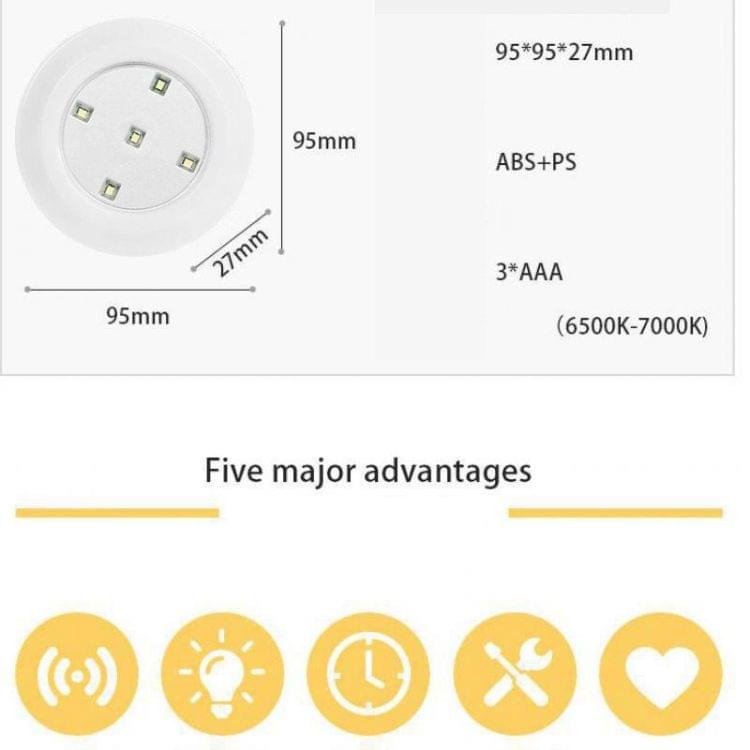 5W COB Night Light 5 LEDs Wall Lamp with Remote Control