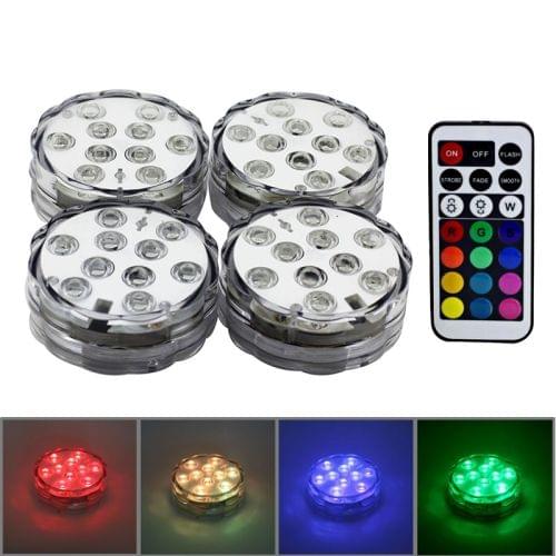 4 PCS Colorful Remote Control Decoration Diving Lamp