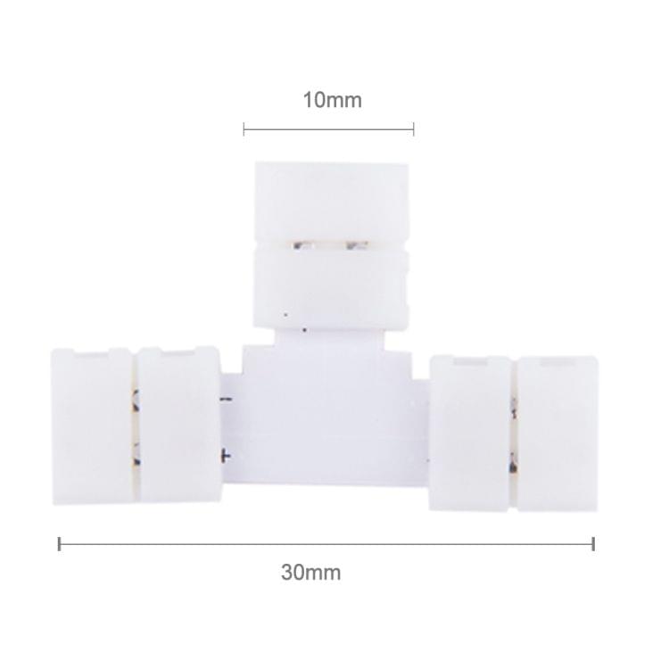 10 PCS 10mm 2 Pin T Type PCB FPC Board Splitter Connector for SMD 5050 LED Strip