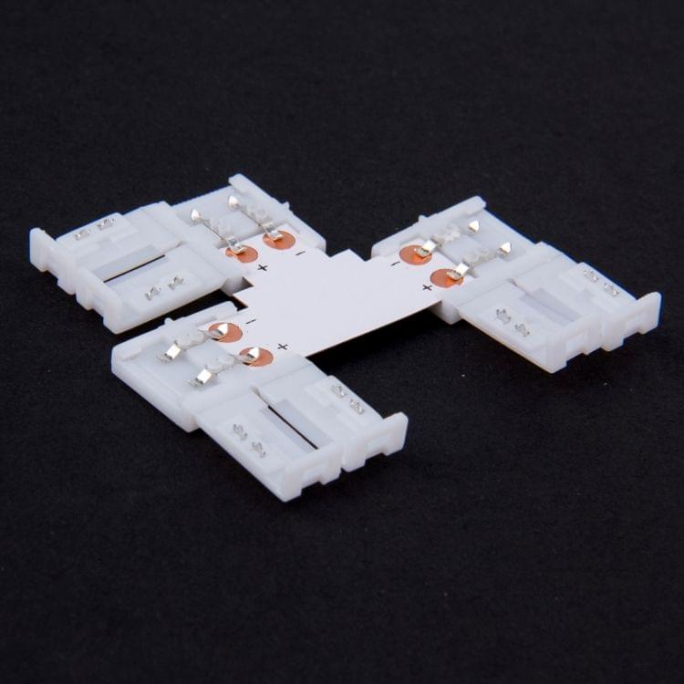 10 PCS 10mm 2 Pin T Type PCB FPC Board Splitter Connector for SMD 5050 LED Strip