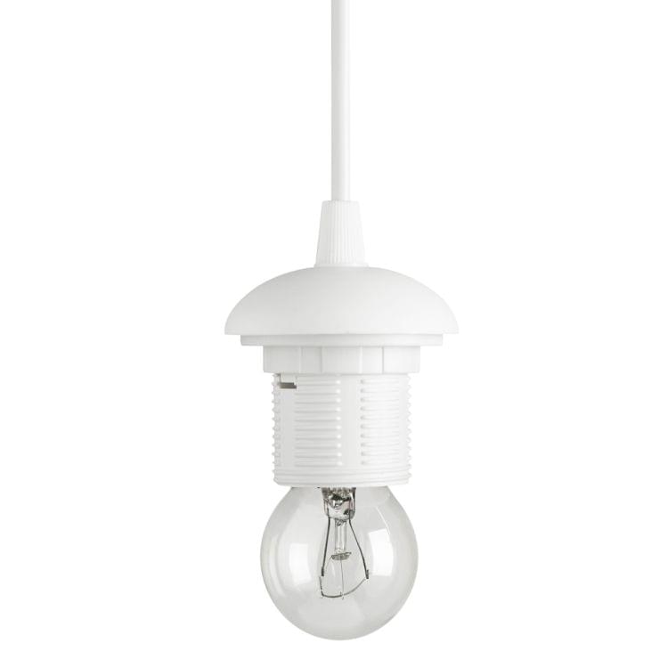 LAMPZ00E S11-01 E27 Screw Bulb Base Lamp Bulb Holder with 1m Electric Wire, Not Included Light Bulb, AC 220V, VDE Certificated(White)