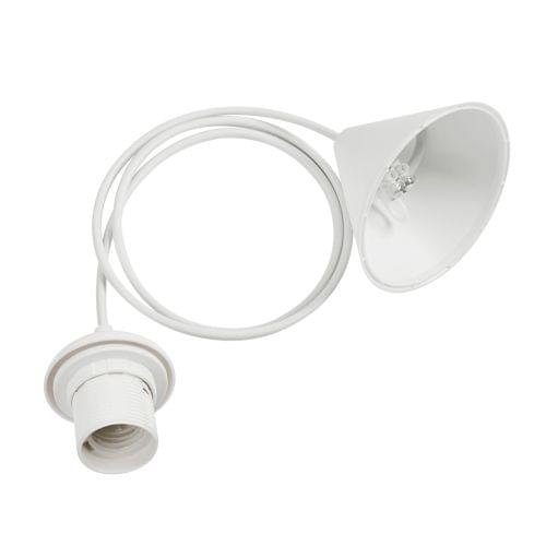 LAMPZ00E S11-01 E27 Screw Bulb Base Lamp Bulb Holder with 1m Electric Wire, Not Included Light Bulb, AC 220V, VDE Certificated(White)