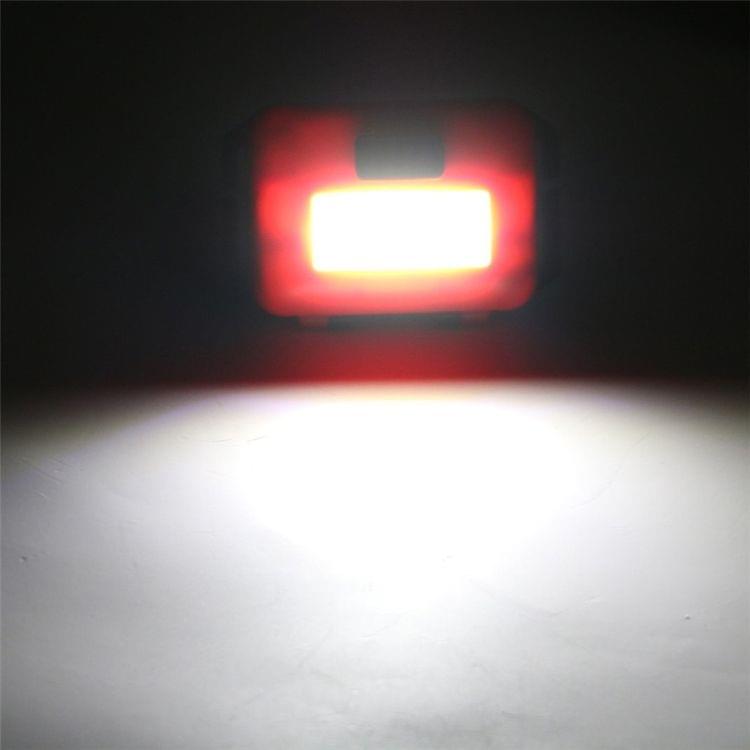 2 PCS Mini COB LED Headlamp Adjustable Camping Torch Lamp Light with 3 Modes(Black)