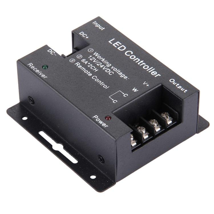 SX-031RF Double Channels Touch Series Wireless LED Remote Controller, DC 12-24V(Black)