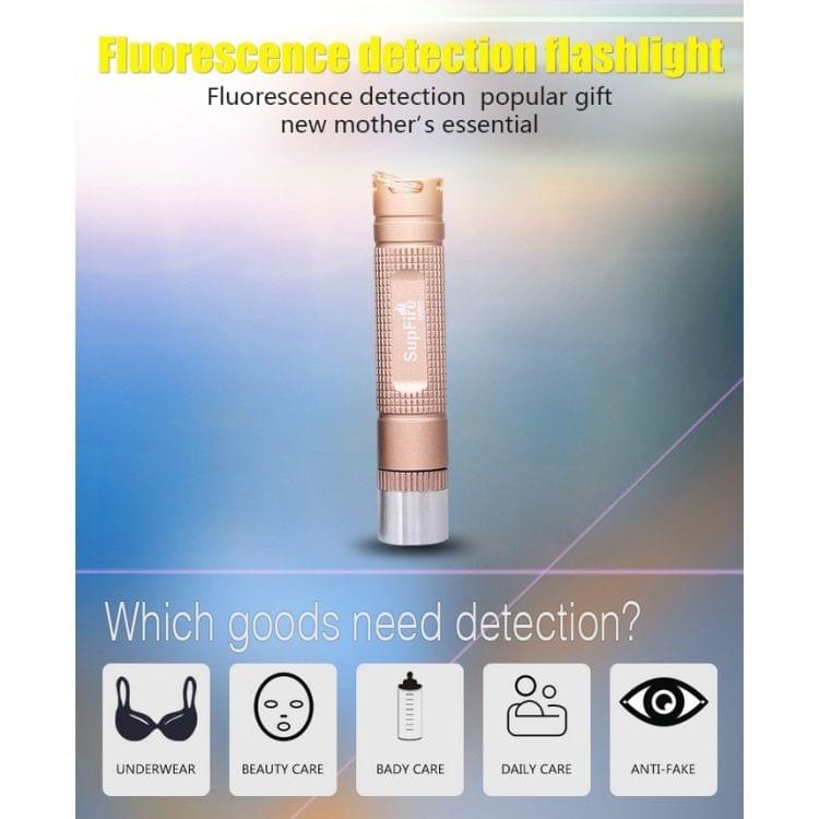 SupFire UV02 Water Resistant Purple Light Fluorescence Detection Flashlight