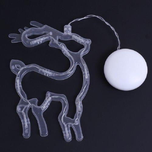 3 PCS 10 LEDs Deer Pattern Festival Party Decoration Light Window Window Suction Cup Hanging Light(White Light)