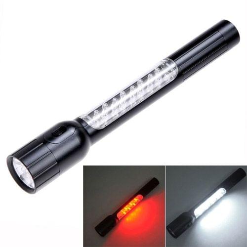 24 + 7 LED 3-Mode White + Red light Multi-functional Flashlight(Black)