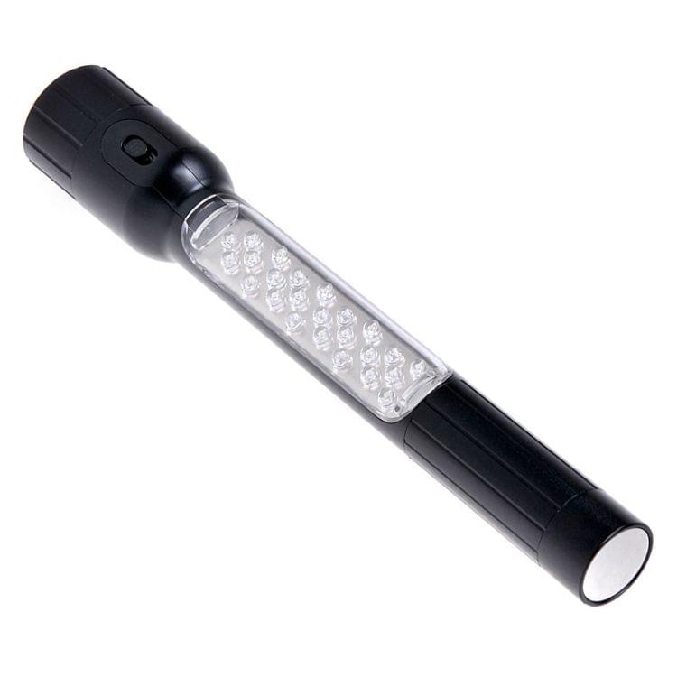 24 + 7 LED 3-Mode White + Red light Multi-functional Flashlight(Black)