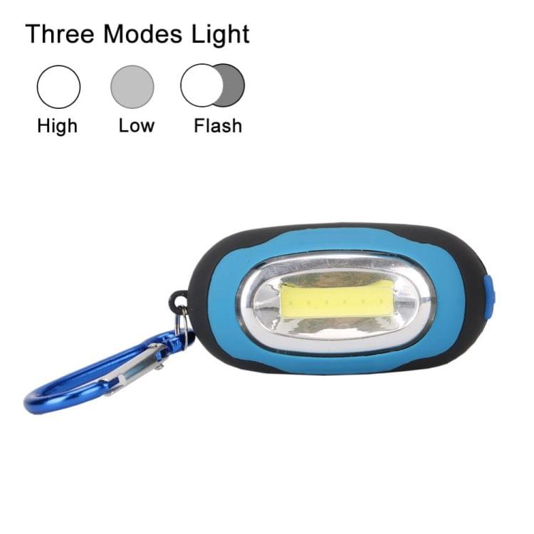 Portable Mini Keychain Pocket Torch COB LED Light Flashlight Lamp with 3 Modes(Blue)