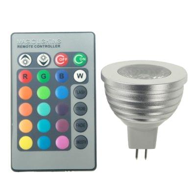 MR16 3W RGB Flash LED Light Bulb