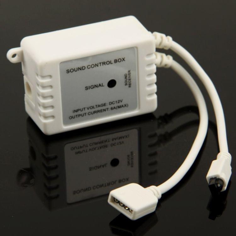LED Controller for LED Strip Light with 24 Keys Remote Control & Sound Control, DC 12V(White)