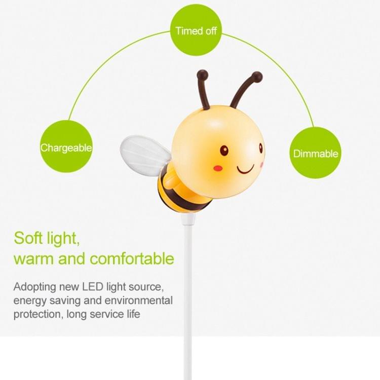 Bee Shape Touch Control USB Charging LED Energy-saving Night Light (Pink)