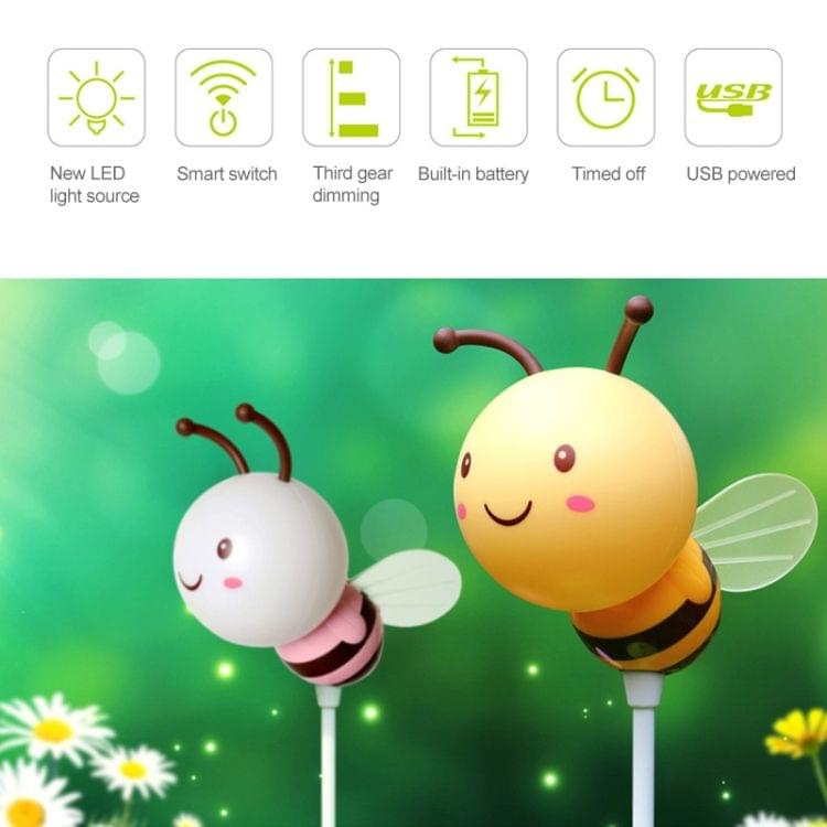 Bee Shape Touch Control USB Charging LED Energy-saving Night Light (Pink)