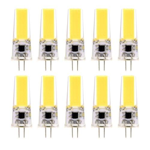 10 PCS G4 3W 2508 CCB SMD LED Energy Saving Silicone Corn Bulb Dimmable LED Bulb, AC/DC 12-24V(Cold White)