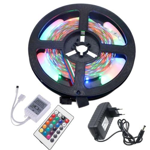 YWXLight 5M 2835SMD RGB LED Strip Light with 24 Key Remote Control,  EU Plug