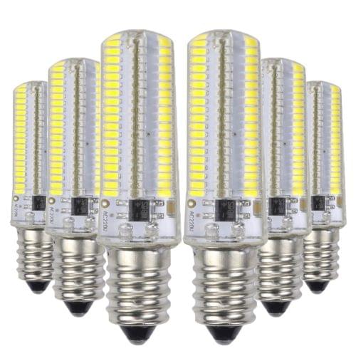 YWXLight 6PCS E12 7W AC 220-240V 152LEDs SMD 3014 Energy-saving LED Silicone Lamp (Cold White)
