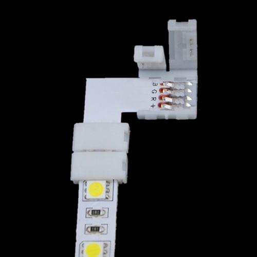 10 PCS 10mm 4 Pin + Type PCB FPC Board Splitter Connector for RGB SMD 5050 LED Strip