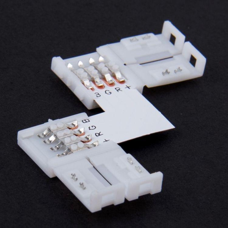 10 PCS 10mm 4 Pin + Type PCB FPC Board Splitter Connector for RGB SMD 5050 LED Strip