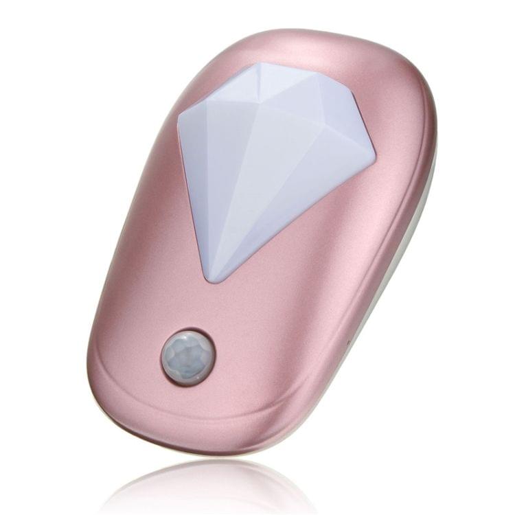 Light Control + Human Body Induction Auto Sensor Smart LED Night Light Emergency Lamp for Bedroom, Bathroom, Kitchen, Corridor Aisle, AC 100-240V, EU Plug(Rose Gold)