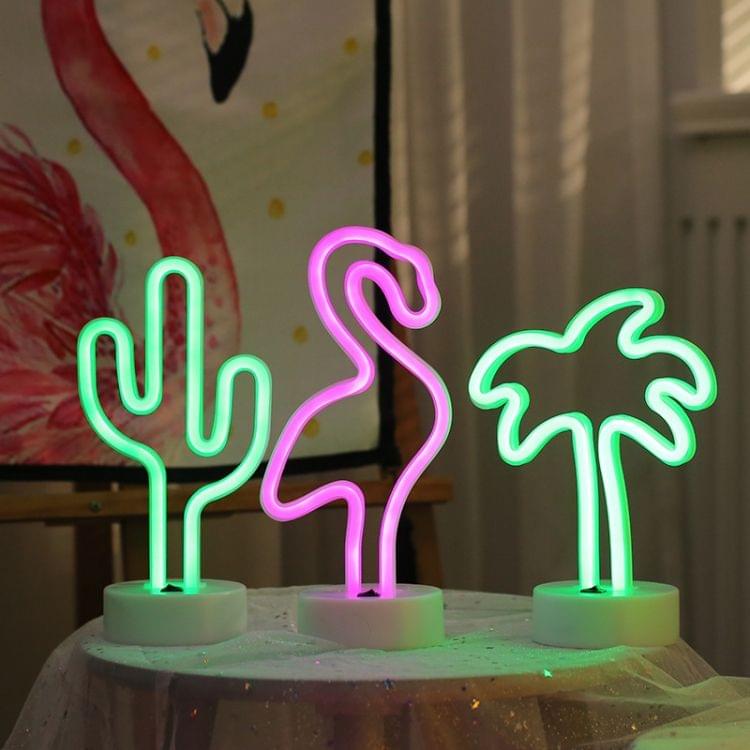Flamingo Shape Romantic Neon LED Holiday Light with Holder
